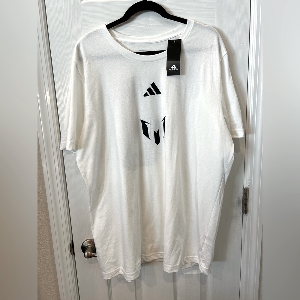 Adidas White Short Sleeve Tee with Iconic Logo